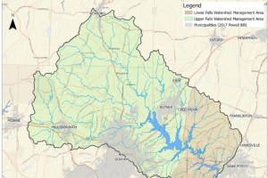 Falls Lake watershed map